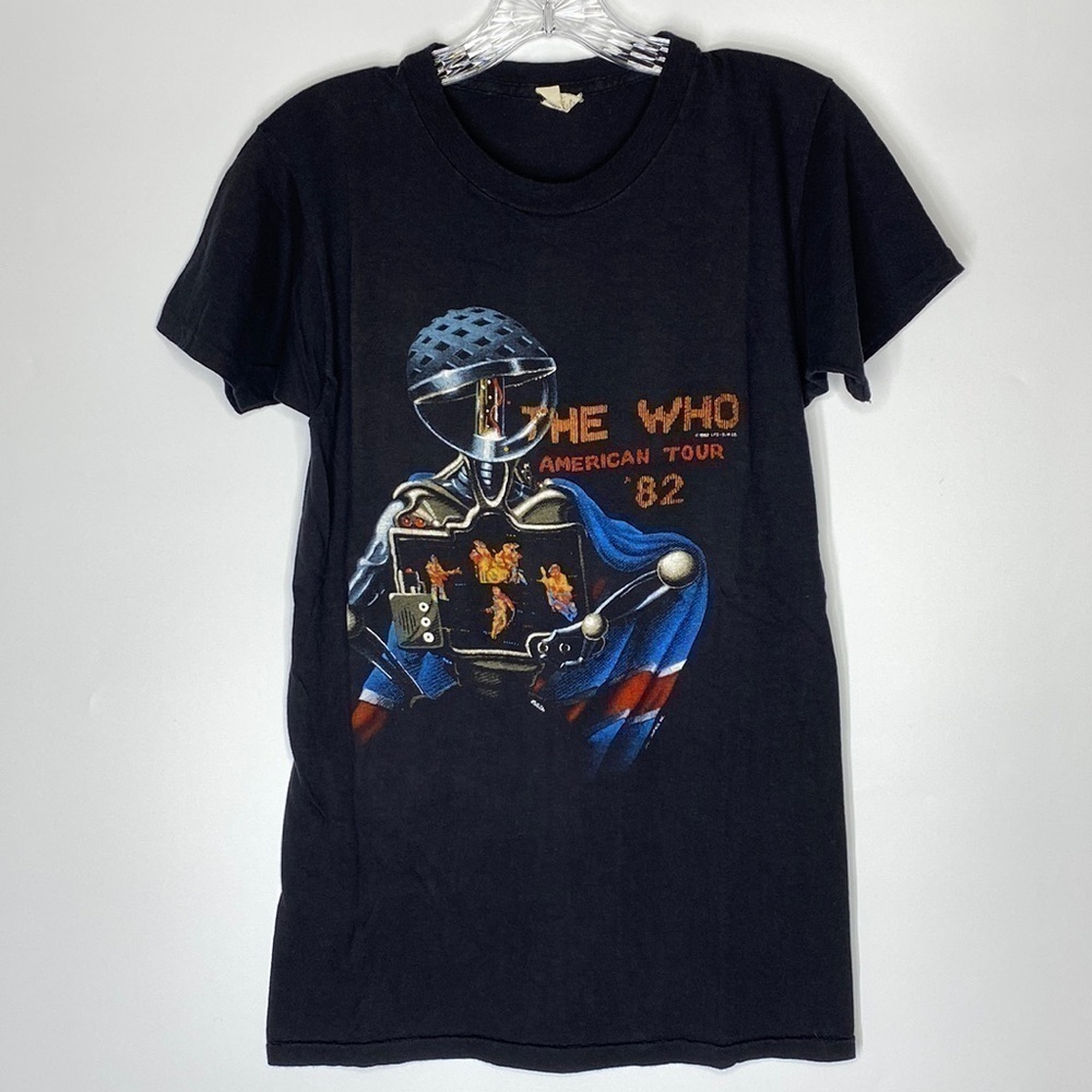 Vintage Screen Stars The Who American Tour 1982 Black Band Tee Medium
